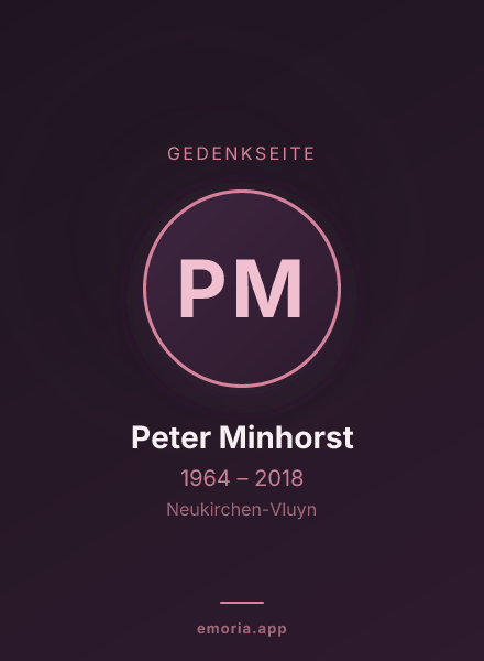 Gedenkportrait von Peter Minhorst