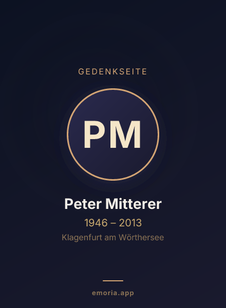 Gedenkportrait von Peter Mitterer