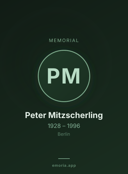 Memorial portrait of Peter Mitzscherling