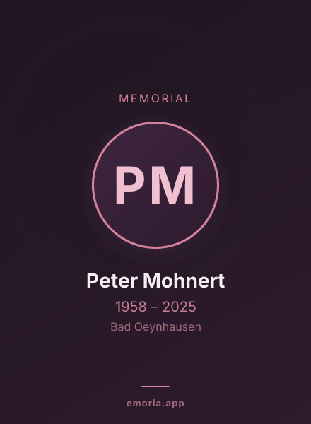 Memorial portrait of Peter Mohnert