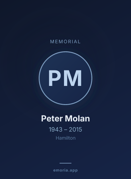 Memorial portrait of Peter Molan
