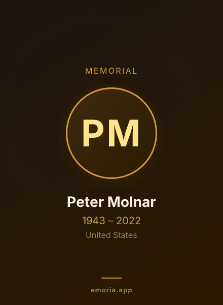 Memorial portrait of Peter Molnar