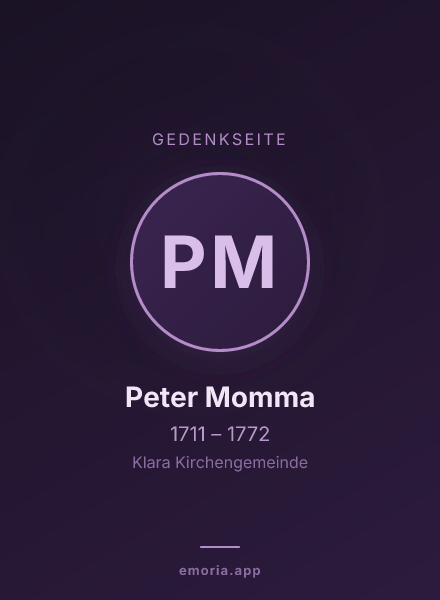 Gedenkportrait von Peter Momma