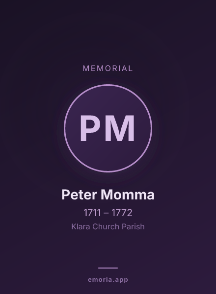 Memorial portrait of Peter Momma