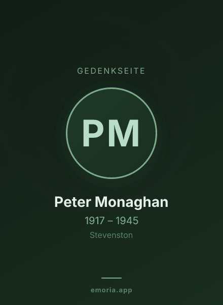 Gedenkportrait von Peter Monaghan