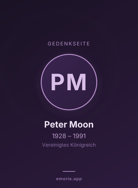 Gedenkportrait von Peter Moon