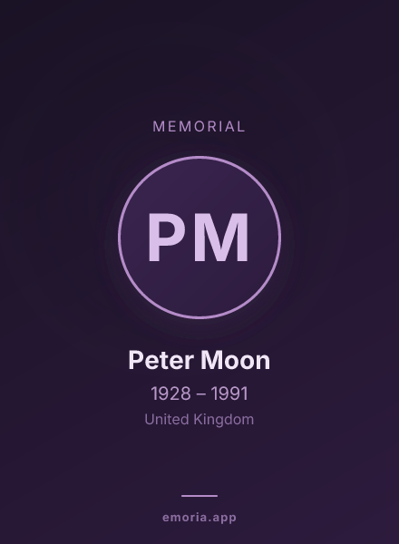 Memorial portrait of Peter Moon
