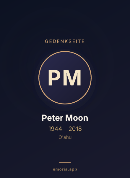 Gedenkportrait von Peter Moon
