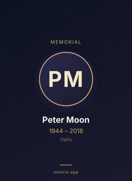 Memorial portrait of Peter Moon