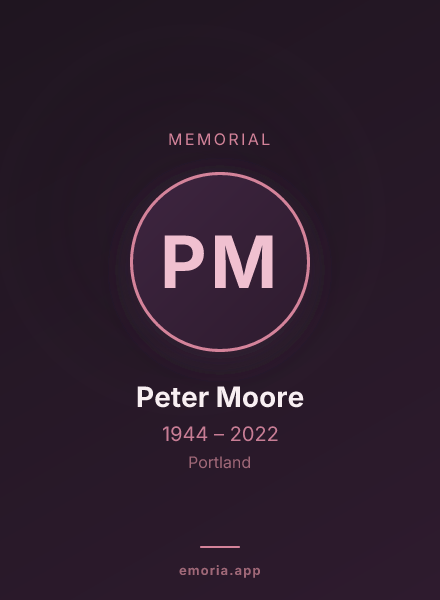 Memorial portrait of Peter Moore