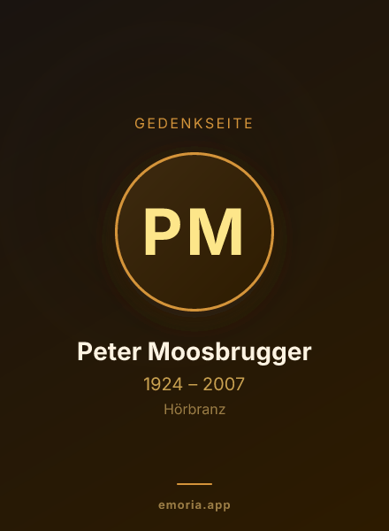 Gedenkportrait von Peter Moosbrugger