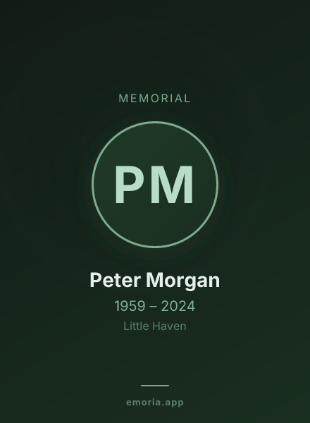 Memorial portrait of Peter Morgan