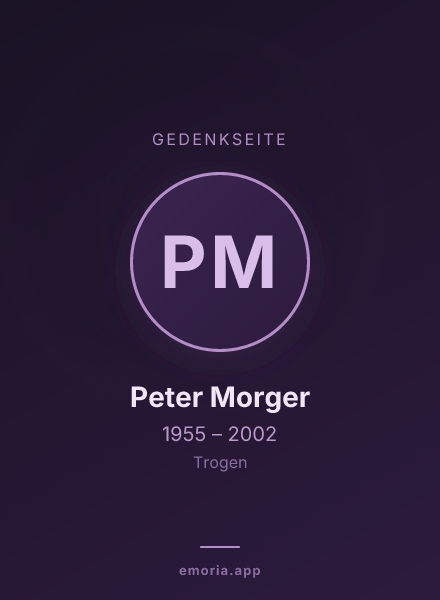 Gedenkportrait von Peter Morger
