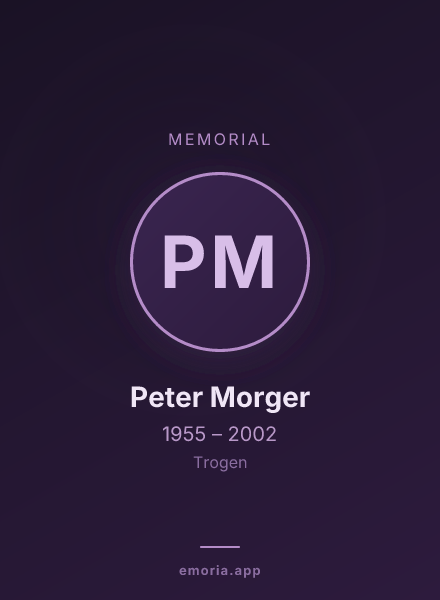Memorial portrait of Peter Morger