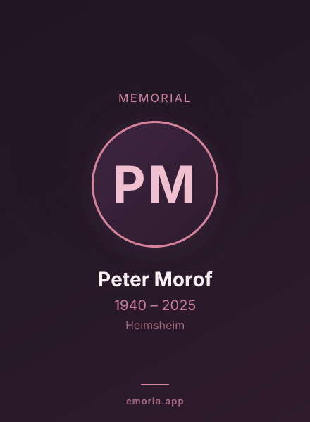 Memorial portrait of Peter Morof