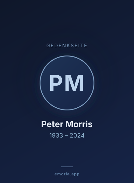 Gedenkportrait von Peter Morris