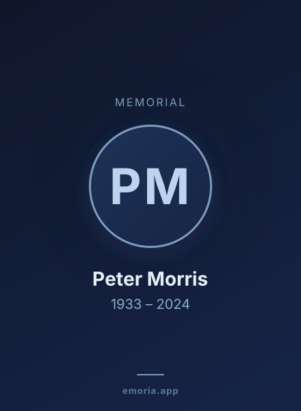Memorial portrait of Peter Morris