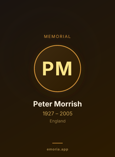 Memorial portrait of Peter Morrish