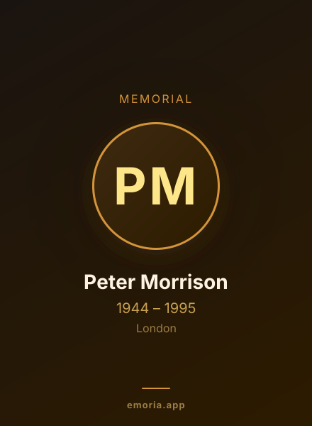 Memorial portrait of Peter Morrison