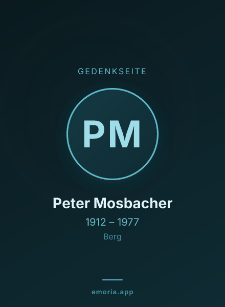 Gedenkportrait von Peter Mosbacher