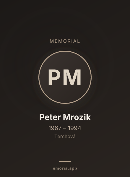 Memorial portrait of Peter Mrozik