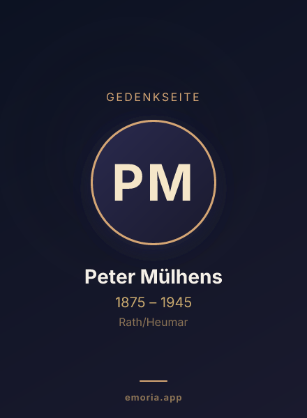 Gedenkportrait von Peter Mülhens