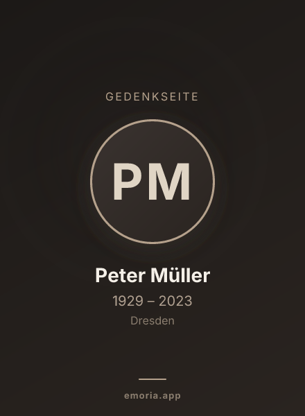 Gedenkportrait von Peter Müller