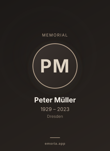 Memorial portrait of Peter Müller