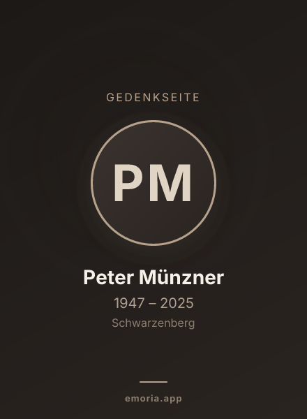 Gedenkportrait von Peter Münzner