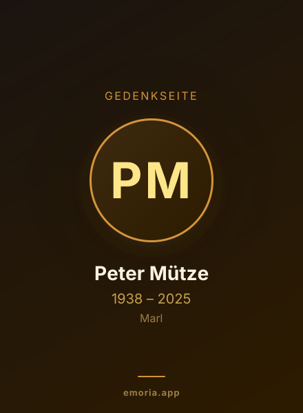 Gedenkportrait von Peter Mütze