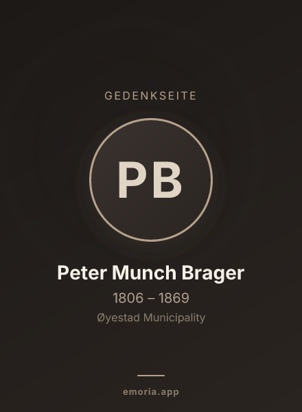 Gedenkportrait von Peter Munch Brager