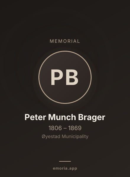 Memorial portrait of Peter Munch Brager