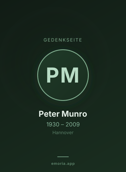 Gedenkportrait von Peter Munro