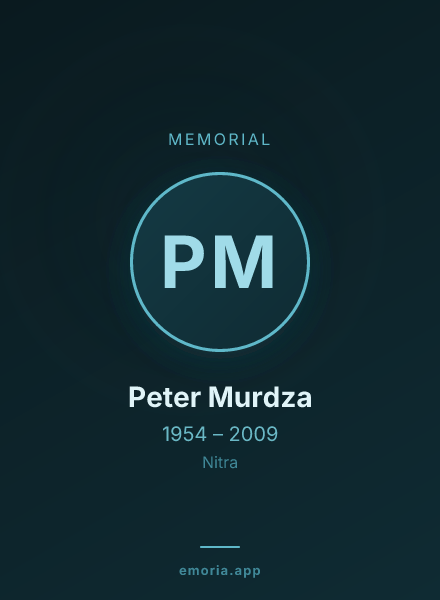 Memorial portrait of Peter Murdza