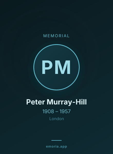 Memorial portrait of Peter Murray-Hill