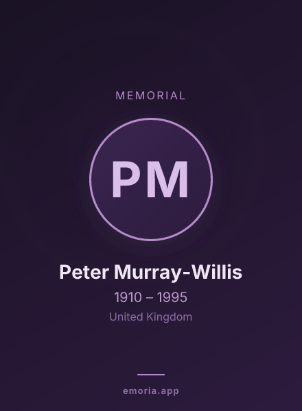 Memorial portrait of Peter Murray-Willis