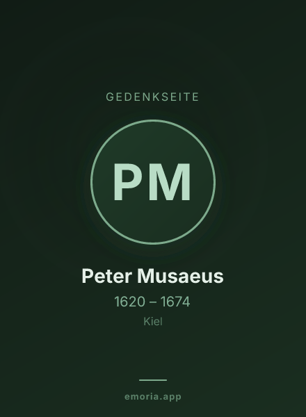 Gedenkportrait von Peter Musaeus