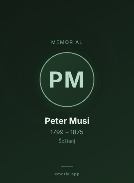 Memorial portrait of Peter Musi
