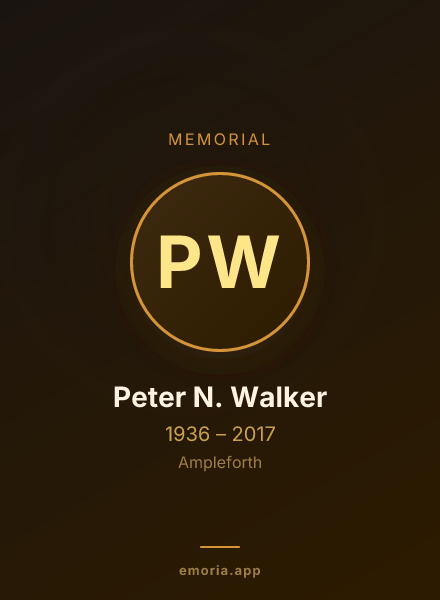 Memorial portrait of Peter N. Walker