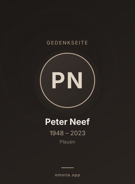 Gedenkportrait von Peter Neef