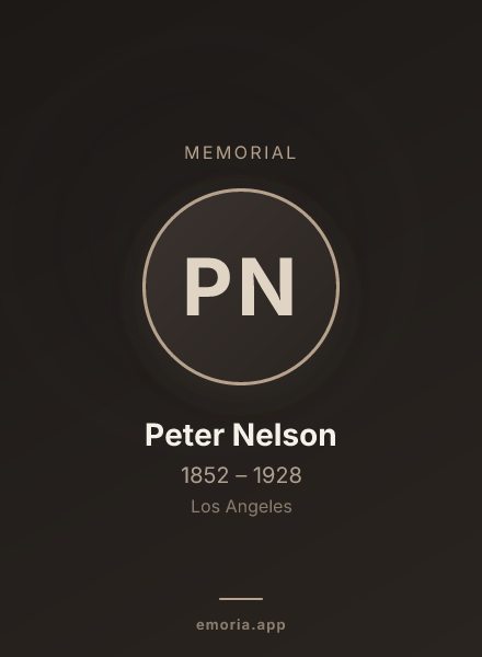 Memorial portrait of Peter Nelson