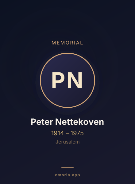 Memorial portrait of Peter Nettekoven
