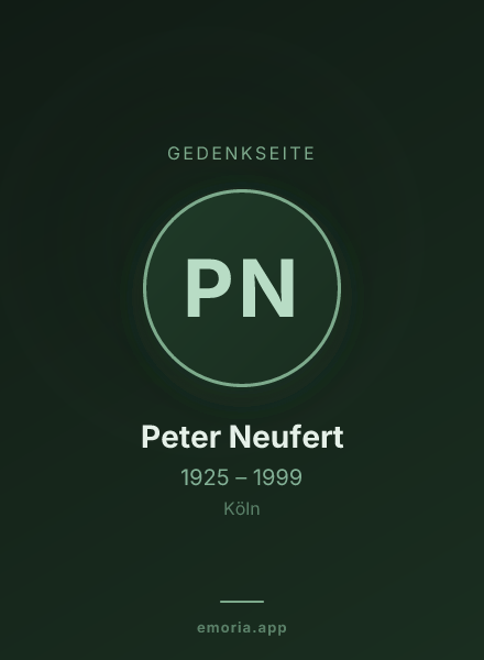 Gedenkportrait von Peter Neufert