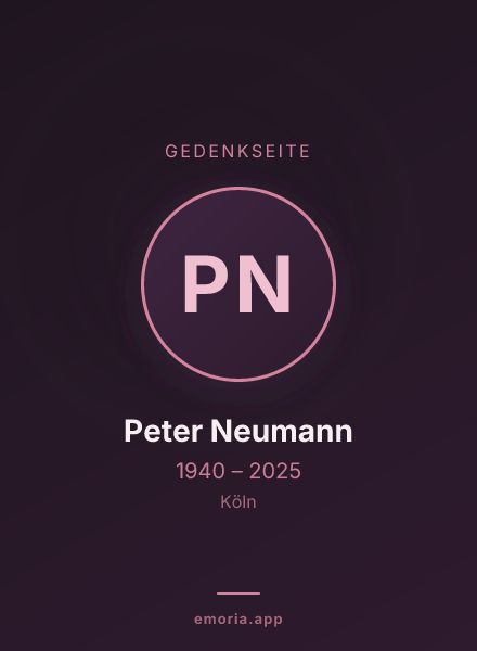Gedenkportrait von Peter Neumann