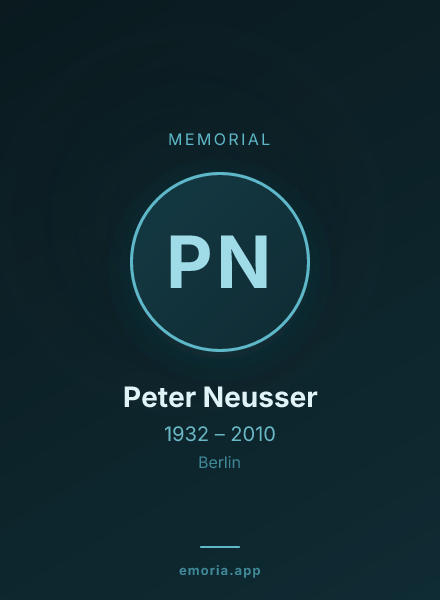 Memorial portrait of Peter Neusser
