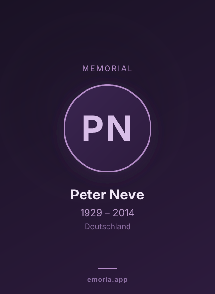 Memorial portrait of Peter Neve