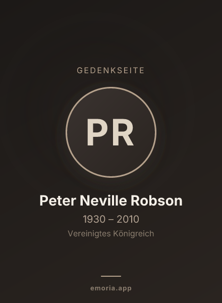 Gedenkportrait von Peter Neville Robson