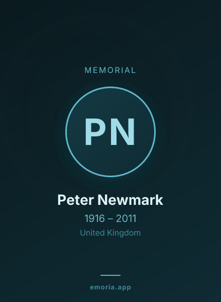 Memorial portrait of Peter Newmark