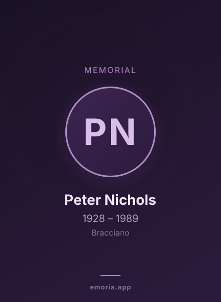 Memorial portrait of Peter Nichols