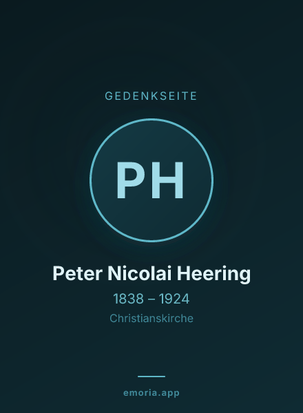 Gedenkportrait von Peter Nicolai Heering